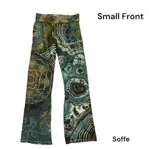 Ice Dyed Yoga Pants- Size Small - Hand-Dyed Boho Hippie Flare Pants- Tie Dye